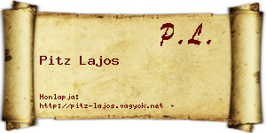 Pitz Lajos névjegykártya